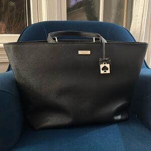 Kate Spade black leather tote bag